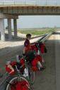 Resting under a bridge near the end of the detour