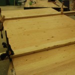 Floor Floor lap joints glued and clamped.